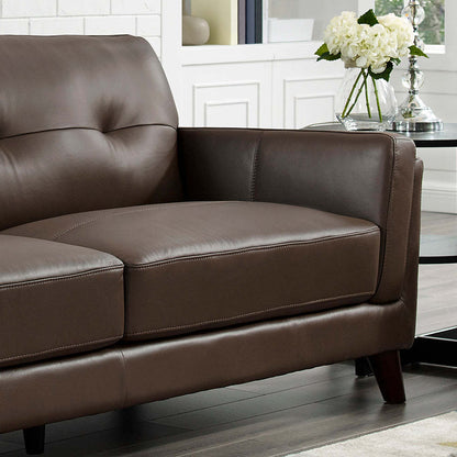 Hydeline Rowan Leather Loveseat - Brown|Cause en cuir Rowan de Hydeline - brune