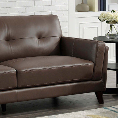 Hydeline Rowan Leather Loveseat - Brown|Cause en cuir Rowan de Hydeline - brune