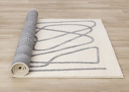 Tapis Sullivan Cream Grey Winding Path Area Rug - 5'3 x 7'7|Carpette Sullivan crème et grise à motif de chemin sinueux - 5 pi 3 po x 7 pi 7 po