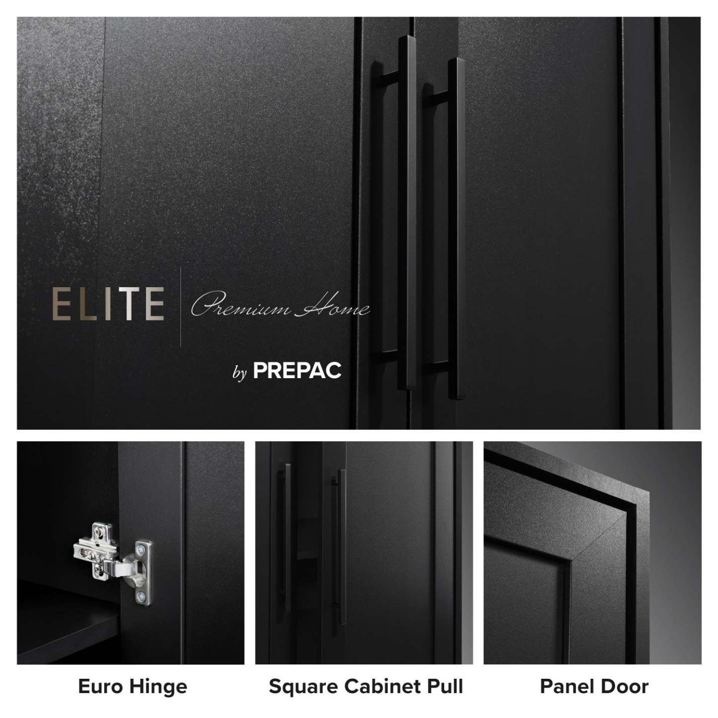 Armoire de rangement Elite Premium Home avec 5 tablettes - Noir|Armoire de rangement Elite Premium Home avec 5 tablettes - noire