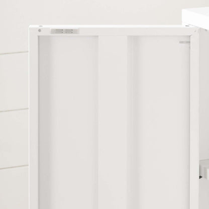 Armoire d'appoint en métal à 2 portes Crea - Blanc pur | Crea Meuble de rangement avec 2 portes en métal - Blanc solide | D83GXVXU