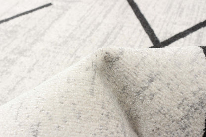 Tapis Damali ivoire/noir lavable en machine - 3'0 x 5'0|Carpette Damali ivoire et noire lavable à la machine - 3 pi 0 po x 5 pi 0 po|D86F85CW