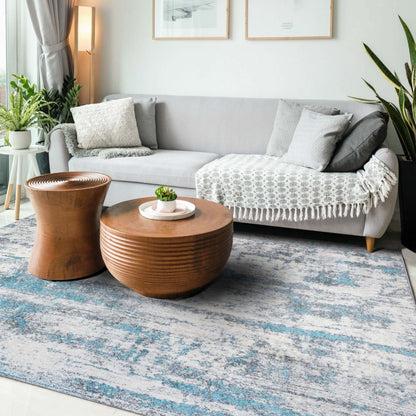 Tapis Roma Carrera Bleu 4x6 | Tapis Roma Carrera bleue 4 x 6 | D80GWXBX