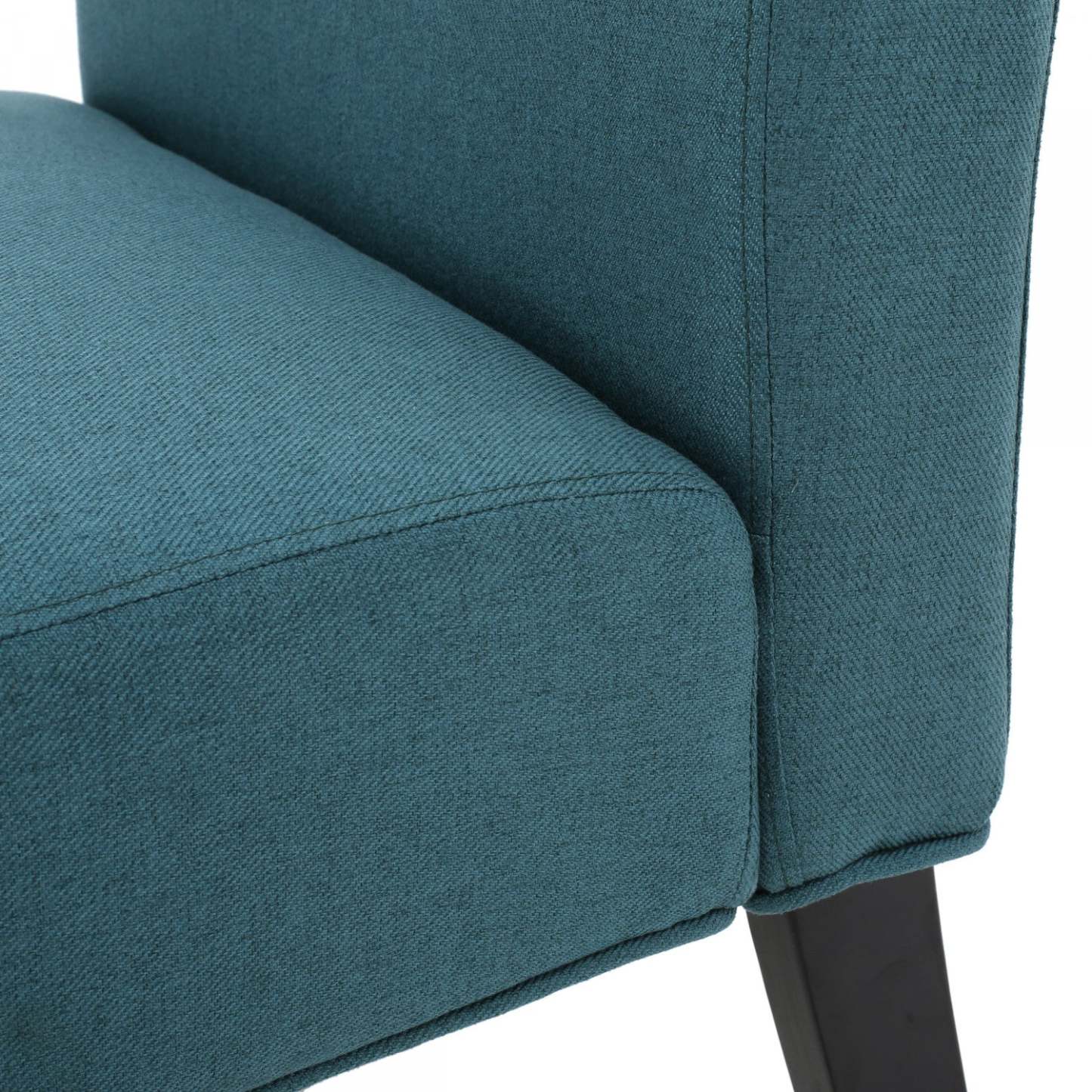 Fauteuil d'appoint Oliver en tissu d'apparence lin avec pattes en bois d'hévéa - Sarcelle | Fauteuil D'appoint Oliver En Tissu aspect lin Avec Pieds En Bois Caoutchouc - Bleu Sarcelle