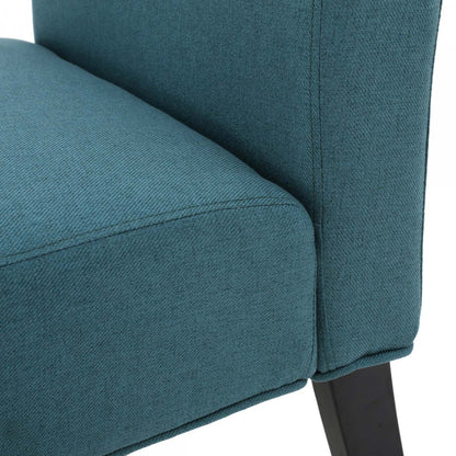 Fauteuil d'appoint Oliver en tissu d'apparence lin avec pattes en bois d'hévéa - Sarcelle | Fauteuil D'appoint Oliver En Tissu aspect lin Avec Pieds En Bois Caoutchouc - Bleu Sarcelle