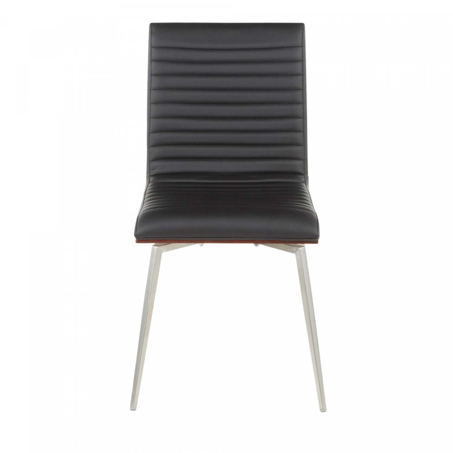 LumiSource Mason Black Faux Leather Contemporary Dining Accent Chair with Swivel - Set of 2|Chaise d’appoint de salle à manger pivotante contemporaine Mason en similicuir noir - ensemble de 2