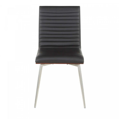 LumiSource Mason Black Faux Leather Contemporary Dining Accent Chair with Swivel - Set of 2|Chaise d’appoint de salle à manger pivotante contemporaine Mason en similicuir noir - ensemble de 2