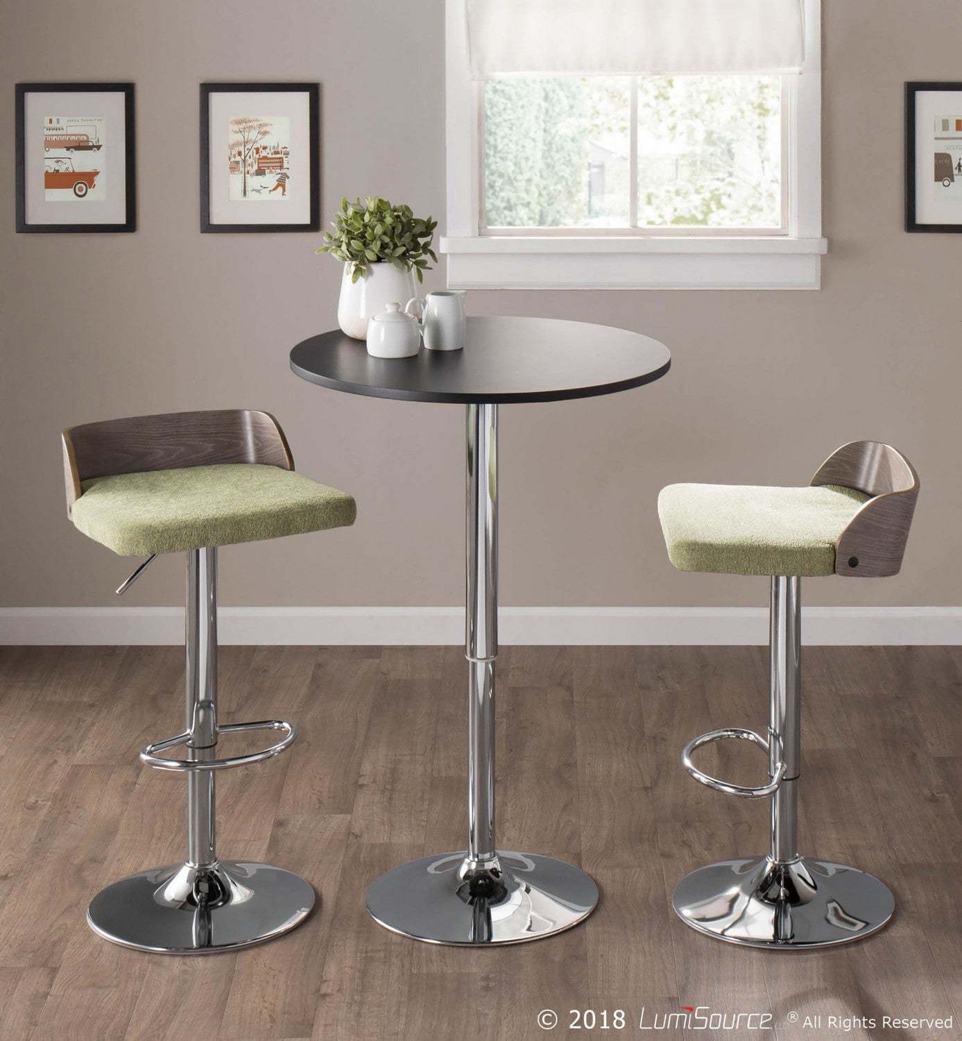 LumiSource Adjustable Contemporary Bar Dining Pub Table - Black|Table de bar, salle à manger ou pub contemporaine réglable - noire