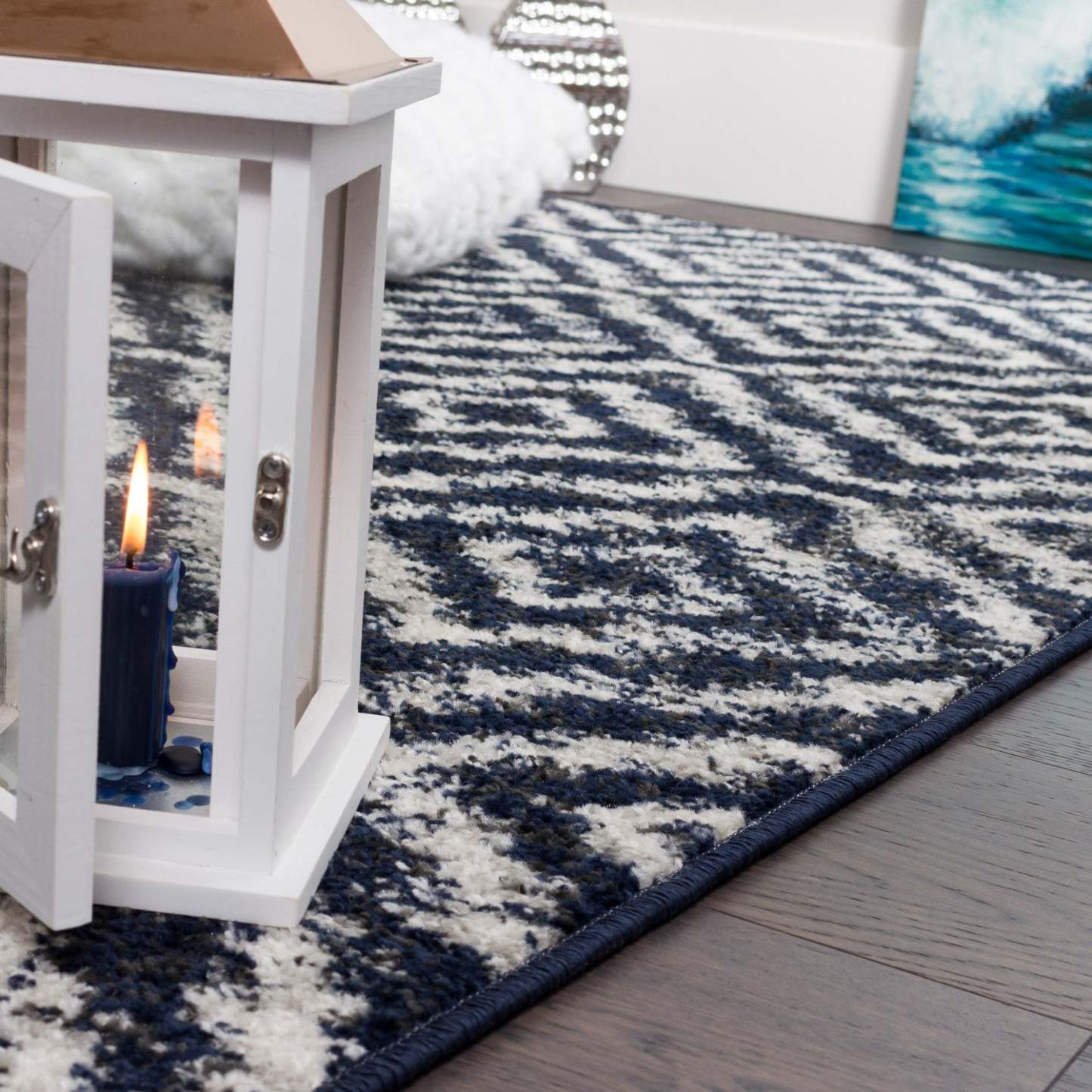 Lav Mosaïque bleu marine 5 x 8 | Carpette Lav Mosaic bleu marine 5 x 8 | D80GJ2V7