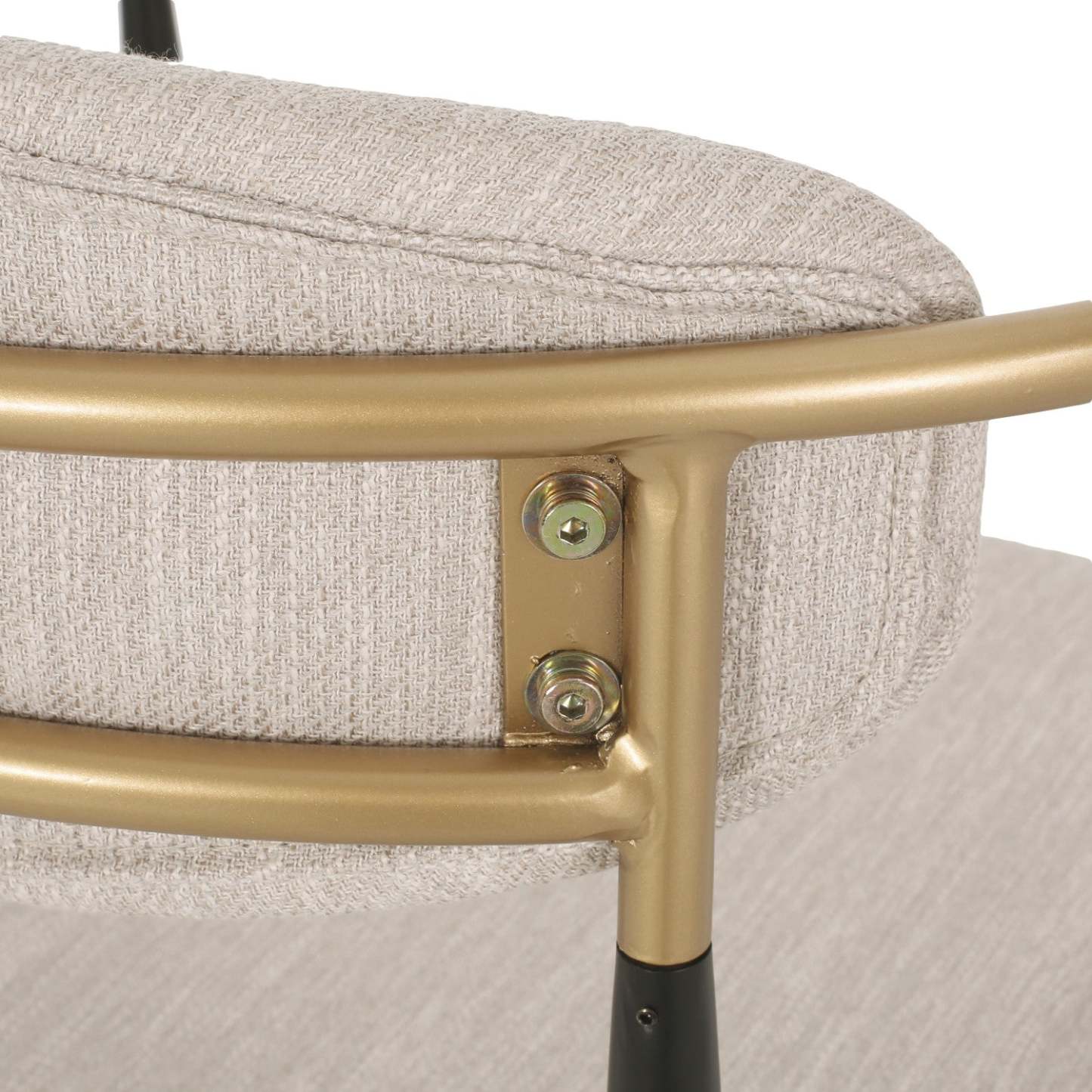 Ensemble de 2 chaises de salle à manger Mila avec tissu rembourré et structure en métal - Beige et noir | Ensemble De 2 Chaises De Salle À Manger Mila Avec Revêtement En Tissu Et Structure En Métal - Beige Et Noir