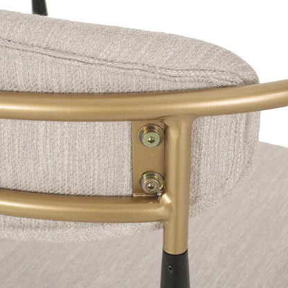 Ensemble de 2 chaises de salle à manger Mila avec tissu rembourré et structure en métal - Beige et noir | Ensemble De 2 Chaises De Salle À Manger Mila Avec Revêtement En Tissu Et Structure En Métal - Beige Et Noir
