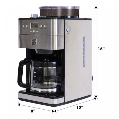 Kenmore Elite Grind &amp; Brew Coffee Maker Stainless Steel - KKECMGBSS|Cafetière à moudre et infuser Kenmore Elite en acier inoxydable - KKECMGBSS