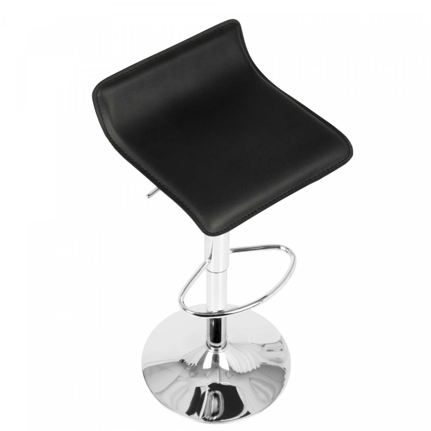 LumiSource Ale Black Fabric Contemporary Adjustable Height Barstool with Swivel - Set of 2|Tabouret pivotant contemporain Ale à hauteur réglable en tissu noir - ensemble de 2