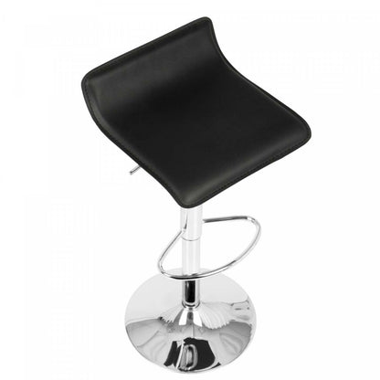 LumiSource Ale Black Fabric Contemporary Adjustable Height Barstool with Swivel - Set of 2|Tabouret pivotant contemporain Ale à hauteur réglable en tissu noir - ensemble de 2