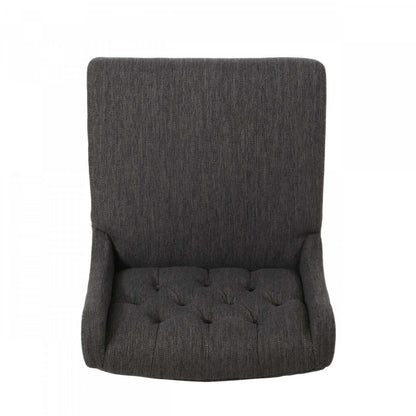 Ensemble de 2 tabourets de bar à hauteur de comptoir Bruce 30,5 avec pieds en métal et revêtement en tissu - Gris anthracite | Ensemble De 2 Tabourets De Bar Bruce De 30,5 Po – Hauteur Comptoir – Pattes En Metal Et Tissu Rembourre - Gris Charbon