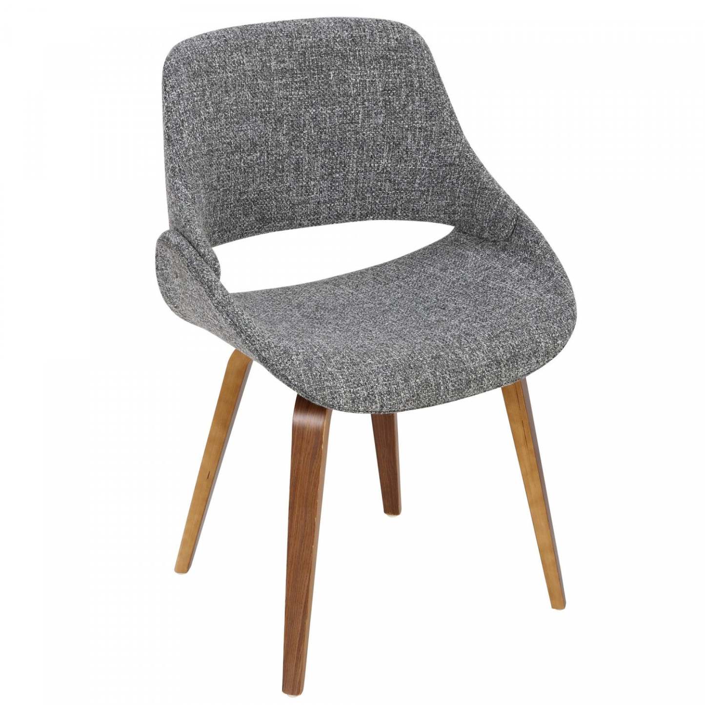 LumiSource Fabrico Grey Fabric Mid-Century Modern Dining Accent Chair - Set of 2|Chaise d’appoint de salle à manger moderne du milieu du 20e siècle Fabrico en tissu gris - ensemble de 2
