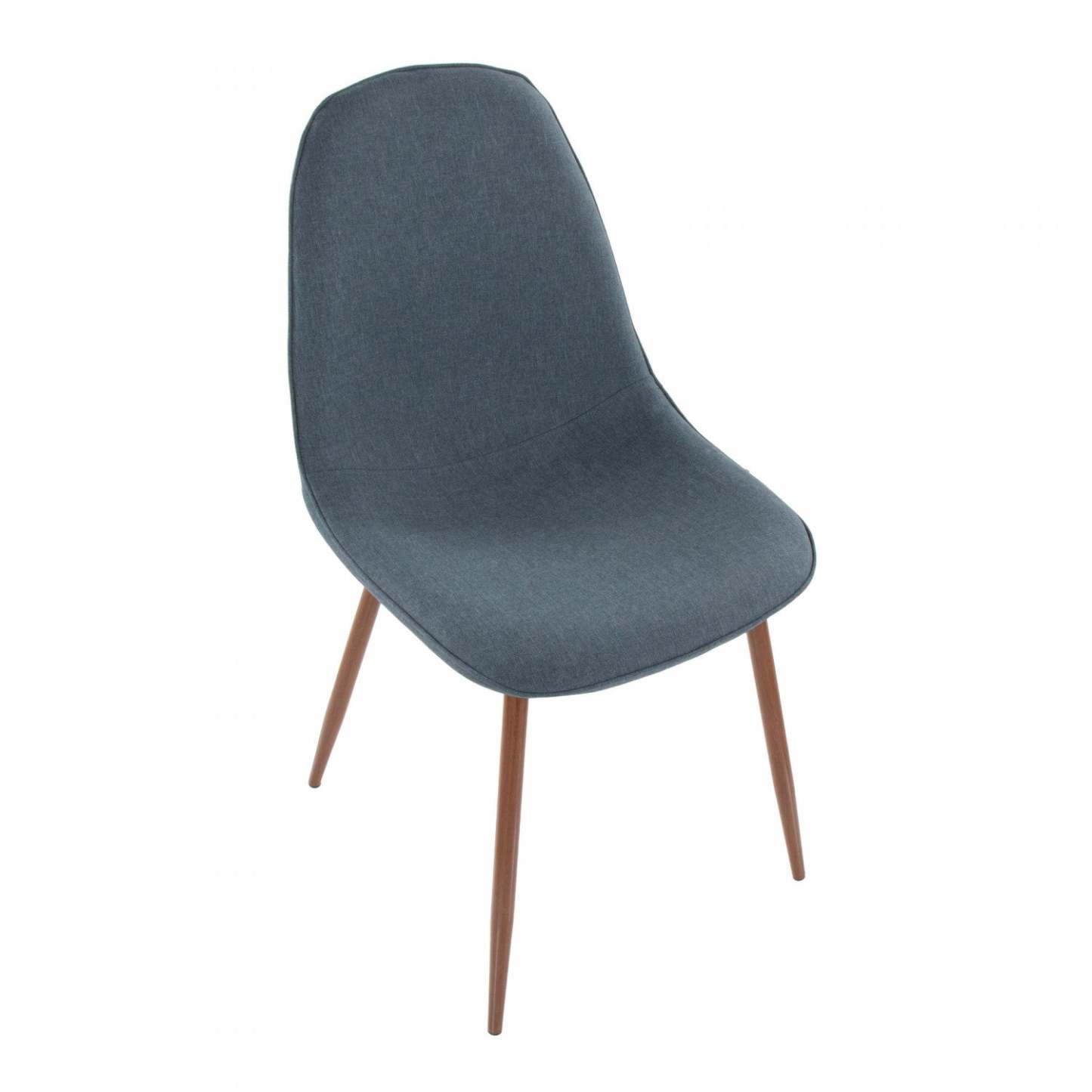 LumiSource Pebble Blue Fabric Mid-Century Modern Dining Accent Chair - Set of 2|Chaise d’appoint de salle à manger moderne du milieu du 20e siècle Pebble en tissu bleu - ensemble de 2