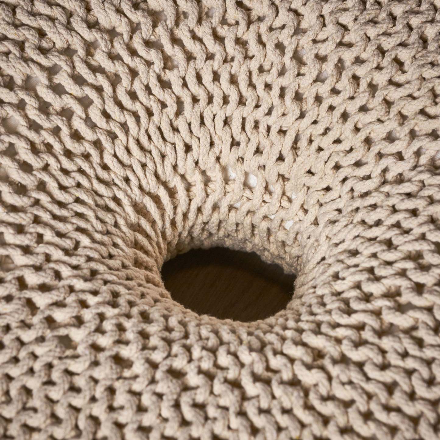 Pouf rembourré Murphy, 100 % coton - Beige | Pouf Rembourré Murphy, 100 % Coton - Beige