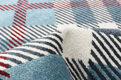 Tapis Kors bleu lavable en machine - 2'6 x 8'0|Carpette Kors bleue lavable à la machine - 2 pi 6 po x 8 pi 0 po|D86F9OFD