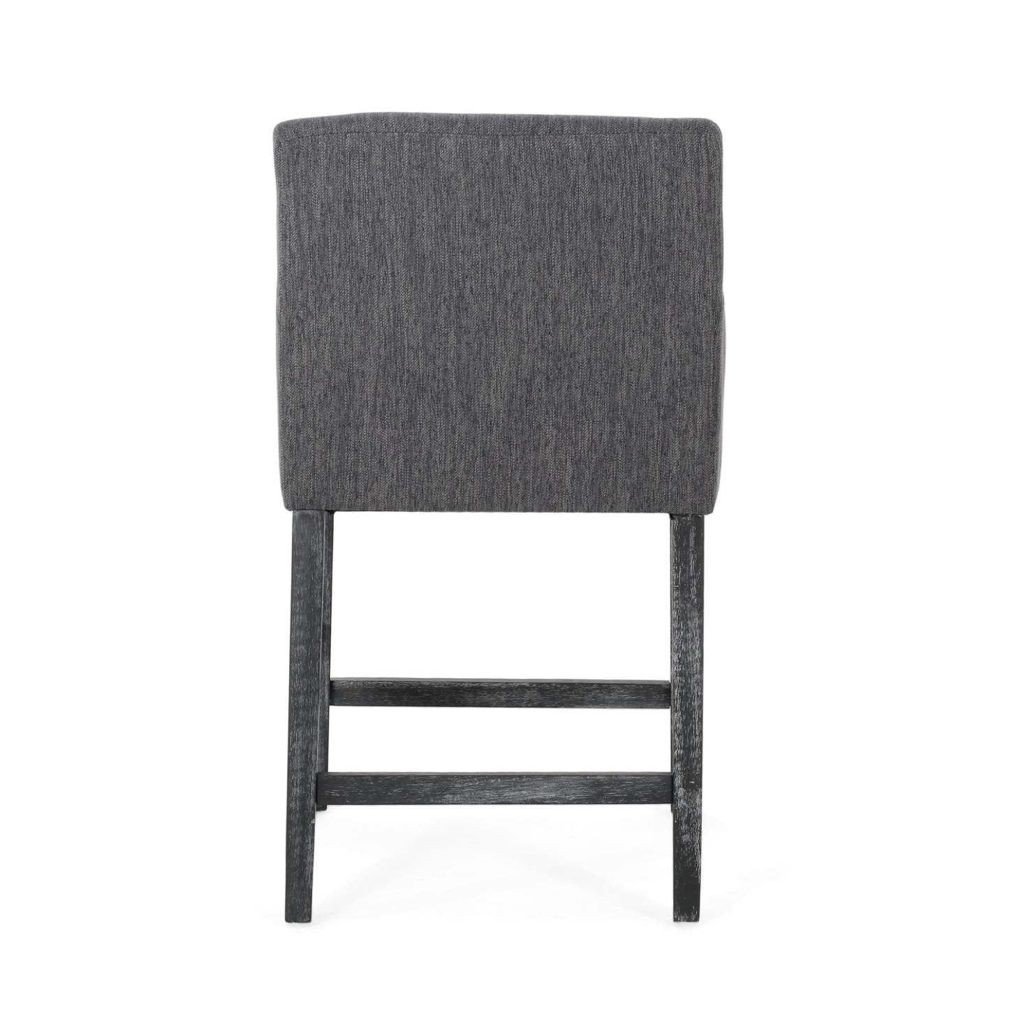 Lewis 26 Tabouret de Comptoir Hauteur d'Assise 66 cm avec Tissu Rembourré et Pieds en Bois Massif - Charbon