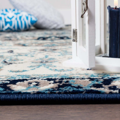 Sav Vin Nw 4x6 Area Rug|Carpette Sav Vintage bleu marine et blanche 4 x 6|D80G00OV