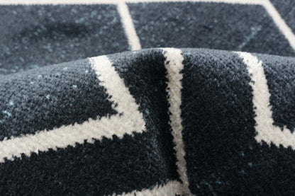 Tapis Kenza bleu lavable en machine - 2'6 x 8'0|Carpette Kenza bleue lavable à la machine - 2 pi 6 po x 8 pi 0 po|D86FTADP