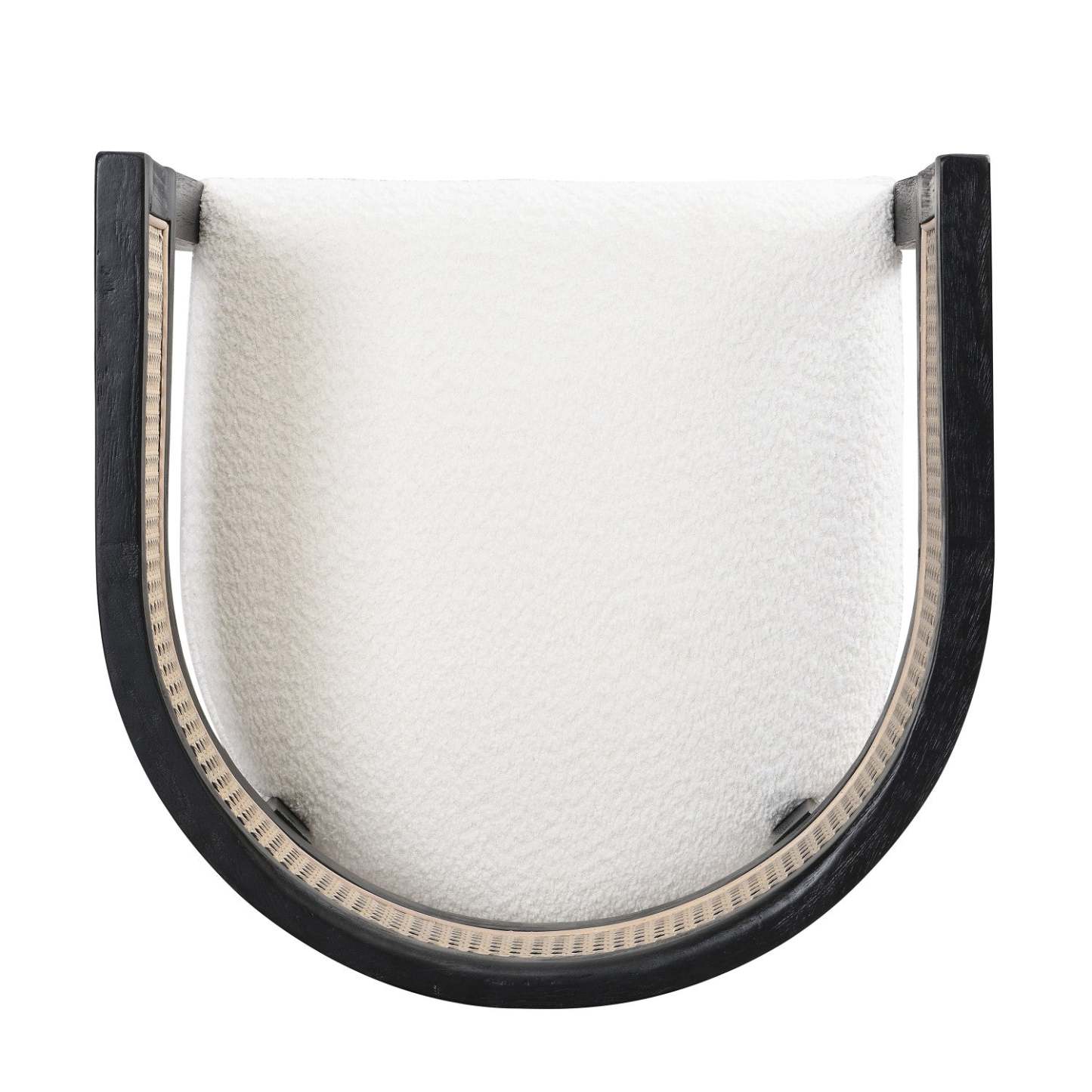 Ensemble de 2 chaises de salle à manger Lance avec dossier en rotin et siège en forme de U - Noir | Ensemble De 2 Chaises De Salle À Manger Lance Avec Dossier En Rotin Et Siège En Forme De U - Noir