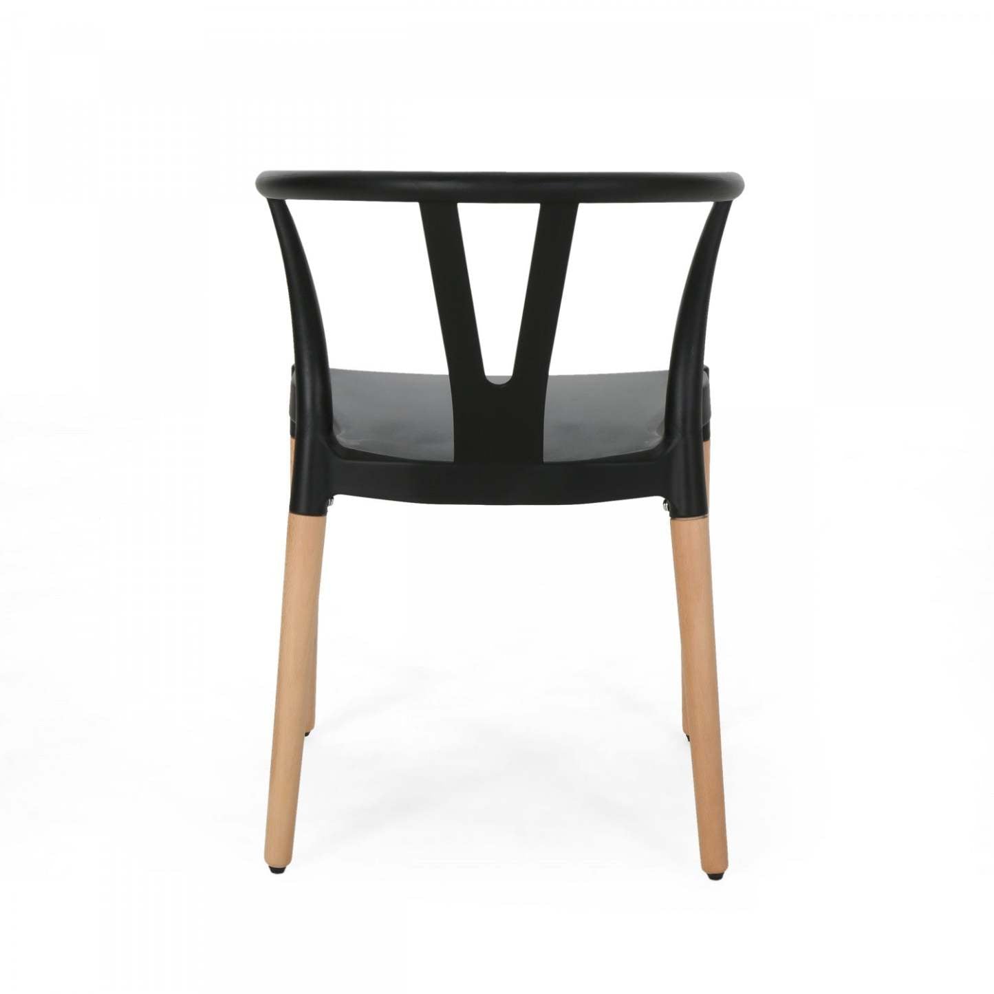 Lot De 2 Chaises De Salle À Manger Chasel Avec Assise En Polypropylène Et Pieds En Bois Massif - Noir