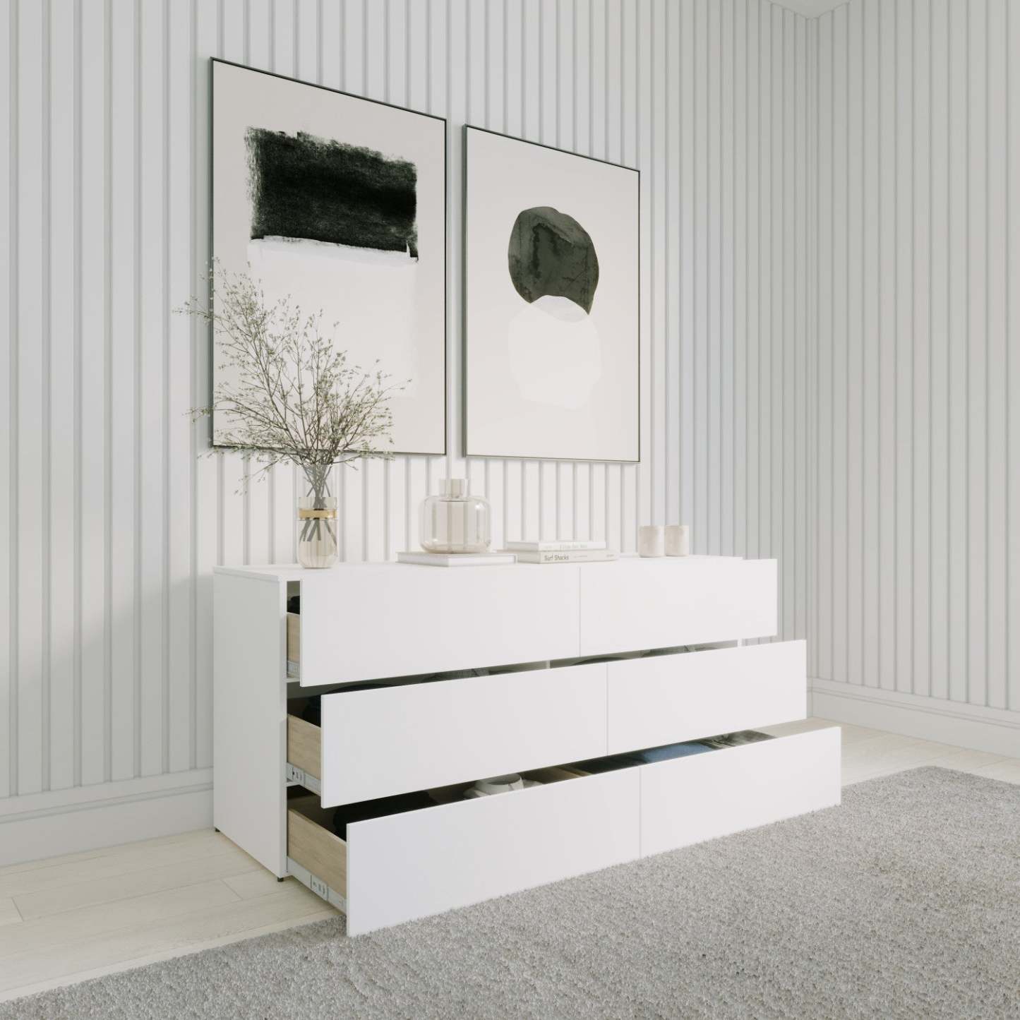 Nordika James 6-Drawer Dresser - Blanc|Commode James Nordika à 6 tiroirs - blanche