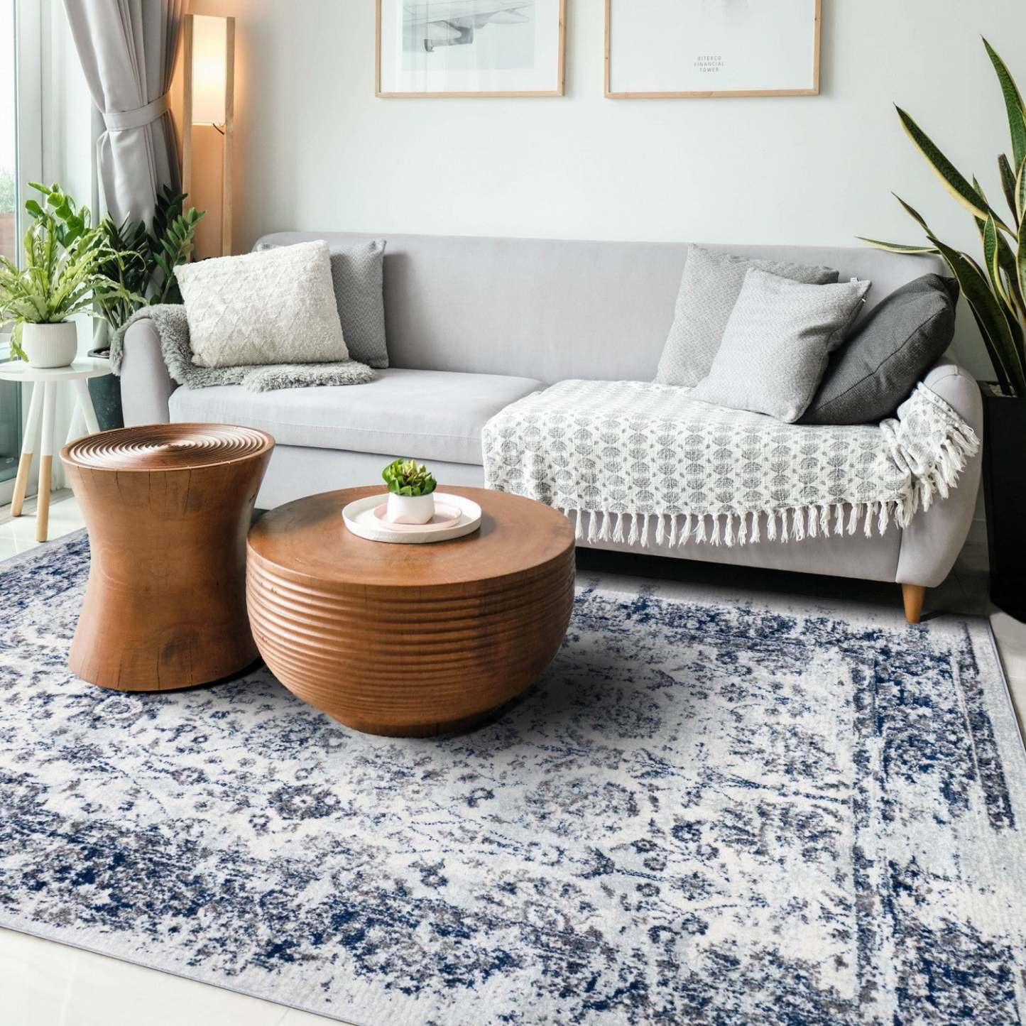 Tapis Roma Fantasia bleu marine 4x6 | Tapis Roma Fantasia bleu marine 4 x 6 | D80GB7LO