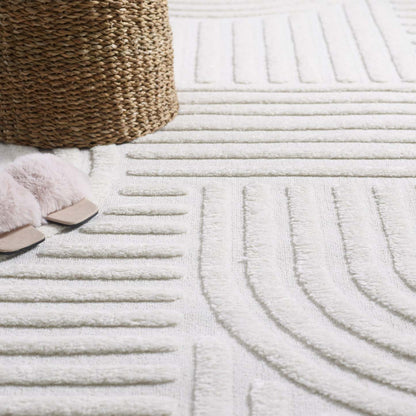 Quinto Geo Circles Shag Area Rug - 2'7 x 8'|Tapis à poil long Quinto à motif de cercles géométriques - 2 pi 7 po x 8 pi