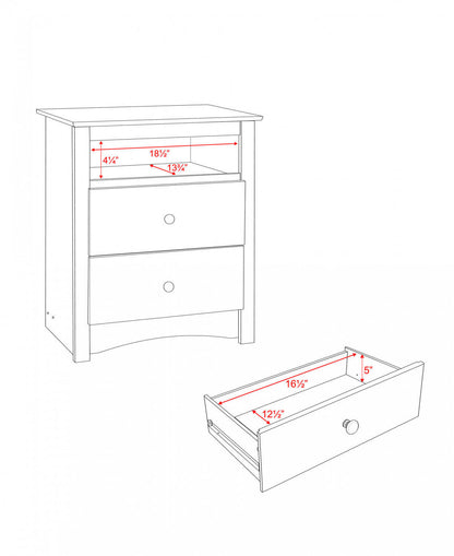 Fremont Tall 2-Drawer Nightstand - Espresso|Table de nuit haute Fremont à 2 tiroirs - espresso