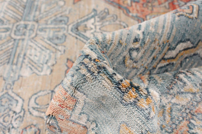 Tapis Baina Heriz Bleu - 6'7 x 9'10|Carpette Baina Heriz bleu - 6 pi 7 pox 9 pi 10 po| D296M342