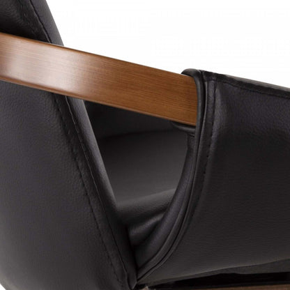 LumiSource Cosmo Faux Leather Mid-Century Dining Chair - Walnut/Black|Chaise de salle à manger de style du milieu du 20e siècle Cosmo en similicuir - noyer et noir