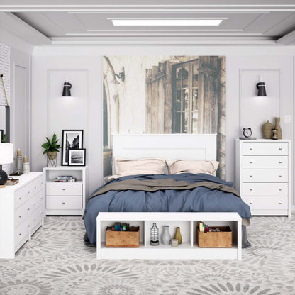 Calla Tall 2-Drawer Nightstand - Blanc|Table de nuit haute Calla à 2 tiroirs - blanche