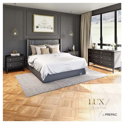 Prepac Lux 2-Drawer Nightstand - Black|Table de nuit Lux de Prepac à 2 tiroirs - noire