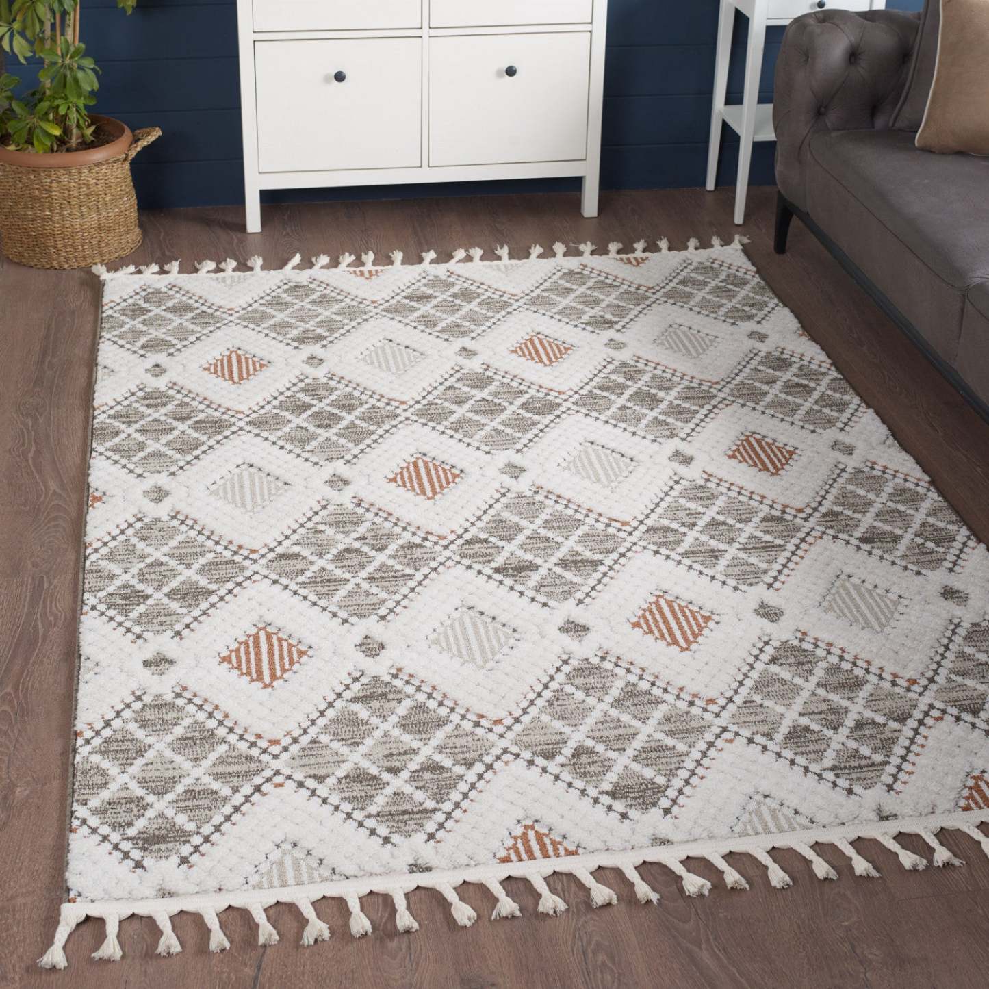 Tapis à poils longs Quinto Twinkle Orange - 6'3 x 9'|Carpette à poil long Quinto Twinkle orange - 6 pi 3 po x 9 pi