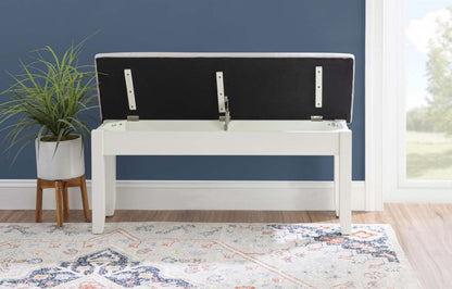 Jane Fabric Storage Dining Bench - Grey|Banc de salle à manger Jane en tissu avec rangement - gris