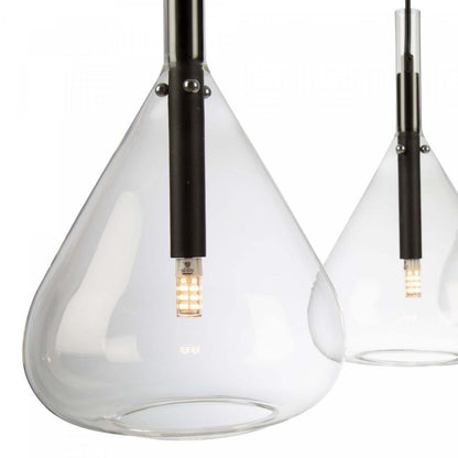 Plafonnier Conic 4 Lumières Noir|Luminaire suspendu Conic noir à 4 ampoules|D06HYYA6