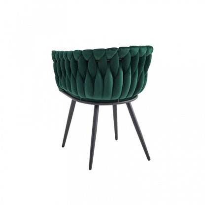 Fauteuil de salle à manger Hildy Accent, velours vert (ensemble de 2) | Chaise de salle à manger avec accoudoirs Hildy en velours vert (ensemble de 2)
