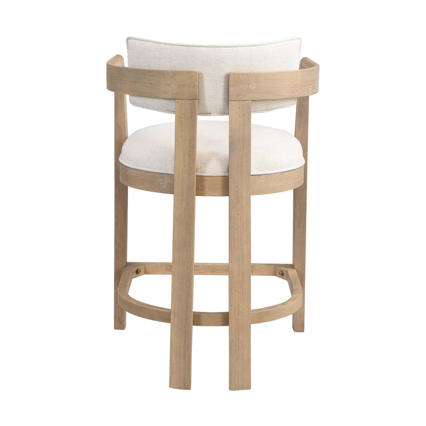 Tiffany 26 Ensemble De 2 Tabourets (Hauteur De Comptoir) Avec Structure En Bois Massif, Tissu Aspect Lin - Fini Naturel