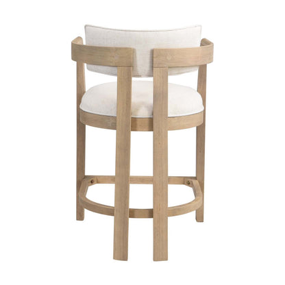 Tiffany 26 Ensemble De 2 Tabourets (Hauteur De Comptoir) Avec Structure En Bois Massif, Tissu Aspect Lin - Fini Naturel