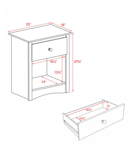Fremont 1-Drawer Tall Nightstand - Espresso|Table de nuit haute Fremont à 1 tiroir - espresso