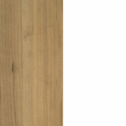 Îlot de cuisine Myro avec porte et tiroirs - Blanc et érable muscade | Myro Ilot De Cuisine Avec Porte Et Tiroirs - Blanc Et Erable Noix De Muscade