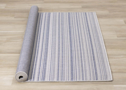 Carpette Cabana à rayures texturées pour l'extérieur - 7 pi 10 po x 10 pi 6 po