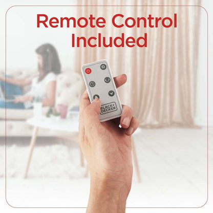 Tour chauffante oscillante en céramique Black+Decker 18,7 avec télécommande | Radiateur tour oscillant Black+Decker de 18,7 po avec éléments en céramique et télécommande