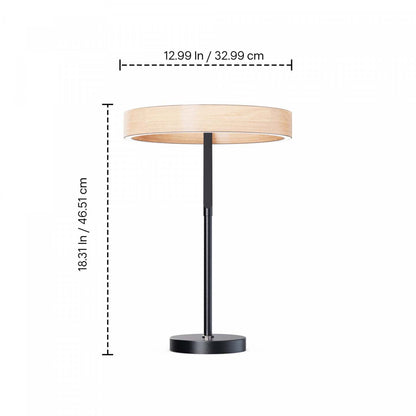 18 Lampe de table LED design coudée noir mat | Lampe de table à DEL de 18 po noir mat de conception inclinée