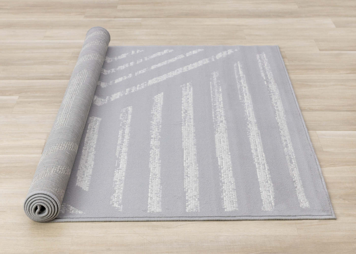 Tapis à rayures modernes Forte gris blanc - 5'3 x 7'5|Tapis Forte gris et blanc à rayures modernes - 5 pi 3 po x 7 pi 5 po