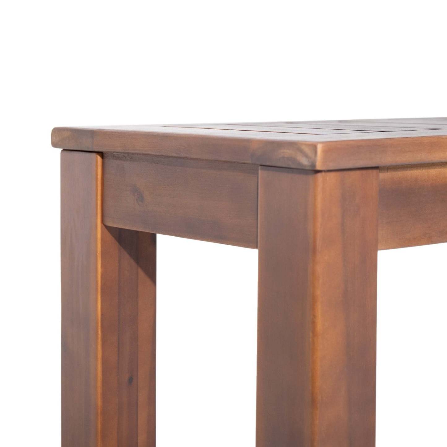 Georgia 61.75 Banc à lattes en bois d'acacia, ensemble de 2 - Brun foncé | Ensemble De 2 Bancs Georgia En Bois D'acacia A Lattes De 61,75 - Brun Fonce