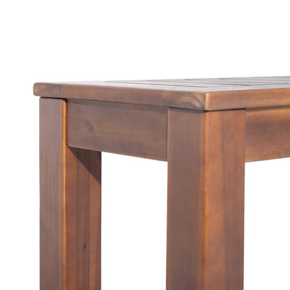 Georgia 61.75 Banc à lattes en bois d'acacia, ensemble de 2 - Brun foncé | Ensemble De 2 Bancs Georgia En Bois D'acacia A Lattes De 61,75 - Brun Fonce